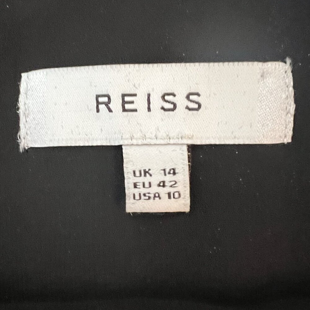 Reiss Women’s Black & Silver Sparkly Short Sleeve Top Size 10 Y2K Evening - Picture 4 of 7